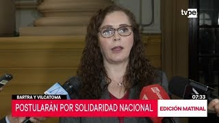 Elecciones congresales 2020: Bartra y Vilcatoma postularán por Solidaridad Nacional