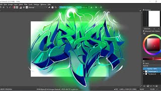 Digital Graffiti in Krita (Realtime Process) - Crash