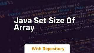 java set size of array