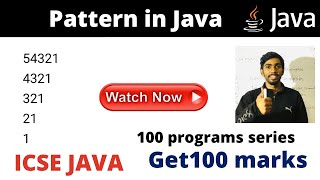 Pattern in Java Icse computer applications class 10 Prateik Sharma by Java