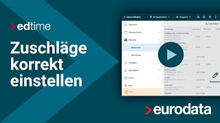 Zeiterfassung - Zuschläge korrekt einstellen in edtime / edtime PLUS