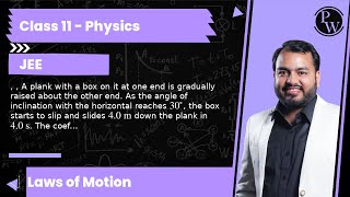 , , A plank with a box on it at one end is gradually raised about the other end. As the angle of ...