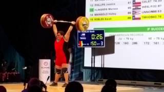 Sarah Robles (+75 kg), 150 kg Clean \u0026 Jerk