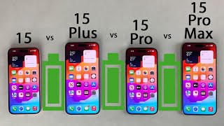 iPhone 15 Pro Max vs 15 Pro vs 15 Plus vs 15 Battery Life DRAIN Test