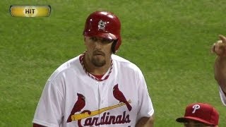 Peterson's first career hit drives in a run