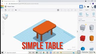 TINKERCAD - HOW TO CREATE SIMPLE TABLE