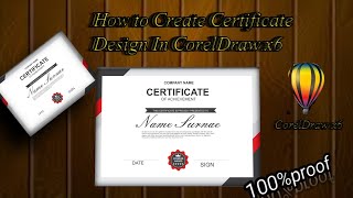 How to Create CERTIFICATE Design in Coreldraw x6|CorelDraw me certificate design kesybanay