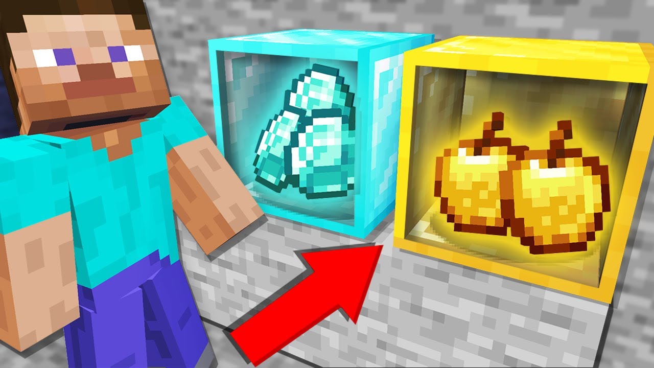 Minecraft But INSIDE Each Block Are SECRET ITEMS ! - YouTube