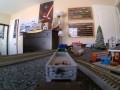 my n scale layout onboard freight train pov