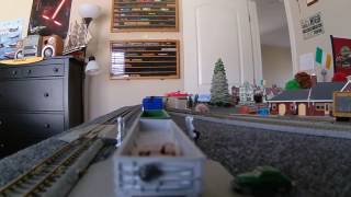 My n-scale layout onboard freight train POV