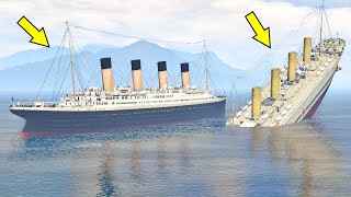 Britannic Crashes Into Titanic And Both Ships Sinking In GTA 5 (Titanic And Britannic Underwater)