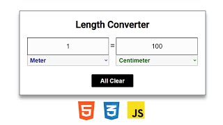 length converter using HTML CSS and JavaScript
