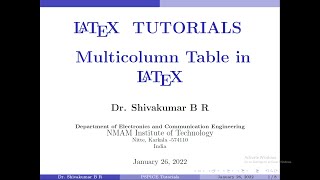 LaTeX Tutorial 10: Multicolumn Table in LaTeX