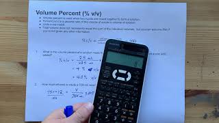 Calculate %v/v (Percent by Volume of a solution)