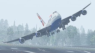 Landing A Boeing 747 In A Hurricane in X-Plane 11