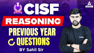 CISF Reasoning Classes | CISF Reasoning Previous Year Questions | Reasoning by Sahil Sir