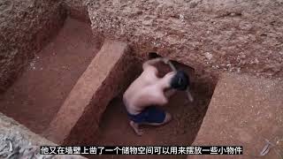 男人在悬崖上搭建庇护所 根本别想找到他#荒野求生 #荒野建造