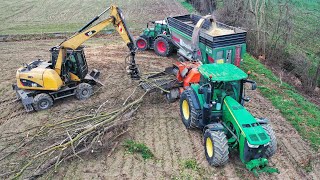 Taglio e cippatura piante | FENDT 718-724 / Cat M313D / John Deere  8310r | WOOD CUTTING