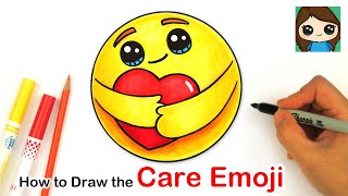 How to Draw the Care Emoji Hugging a Heart ❤️| Facebook Covid19 Awareness