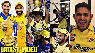 Watch Dhoni Jadeja & CSK Players Amazing Celebration in hotel after winning IPL 2023 Final