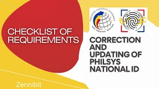 CORRECTION AND UPDATING OF PHILSYS NATIONAL ID . CHECKLIST OF REQUIREMENTS.