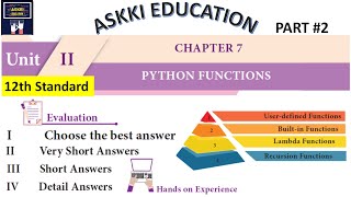 💥 12th Computer Science - Chapter 7 : Python Functions - Book Back Answers | English Medium | Part#2