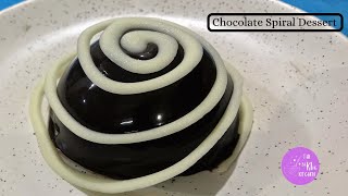 Chocolate Mousse Dome | Chocolate Glaze | White Chocolate Spiral | Show stopping Dessert | TBK