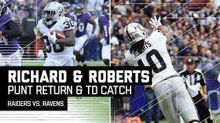 Jalen Richard's Huge Punt Return Sets Up Seth Roberts' TD Catch! | Raiders vs. Ravens | NFL