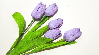 Como hacer flores de papel (Tulipanes) Super faciles y rapidas | DIY Manualidades #52