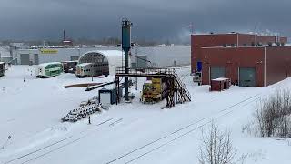 ON 2202 being pushed around the north bay shops during a winter storm 01,19,2022