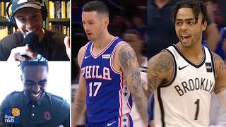 JJ Redick Confronts D'Angelo Russell About Waving Him Off The Court in The Playoffs