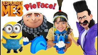 Despicable Me 3 Minions Halloween Costumes and Toys and Pie Face Challenge