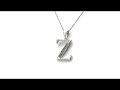 silverona 0.07ctw genuine white diamond alphabet letter z .925 sterling silver pendant