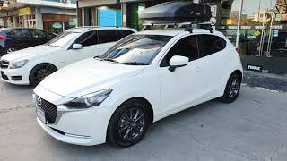 Mazda 2 กล่องใส่สัมภาระบนหลังคา thule roofbox motion xt m ใบเล็กจุของเยอะ + แร็คหลังคา thule ตรงรุ่น