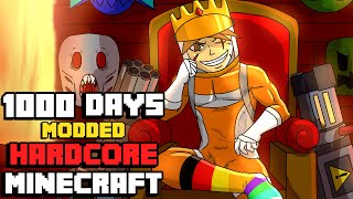 I Survived Hardcore Modded Minecraft For 1000 Days using the largest modpack possible