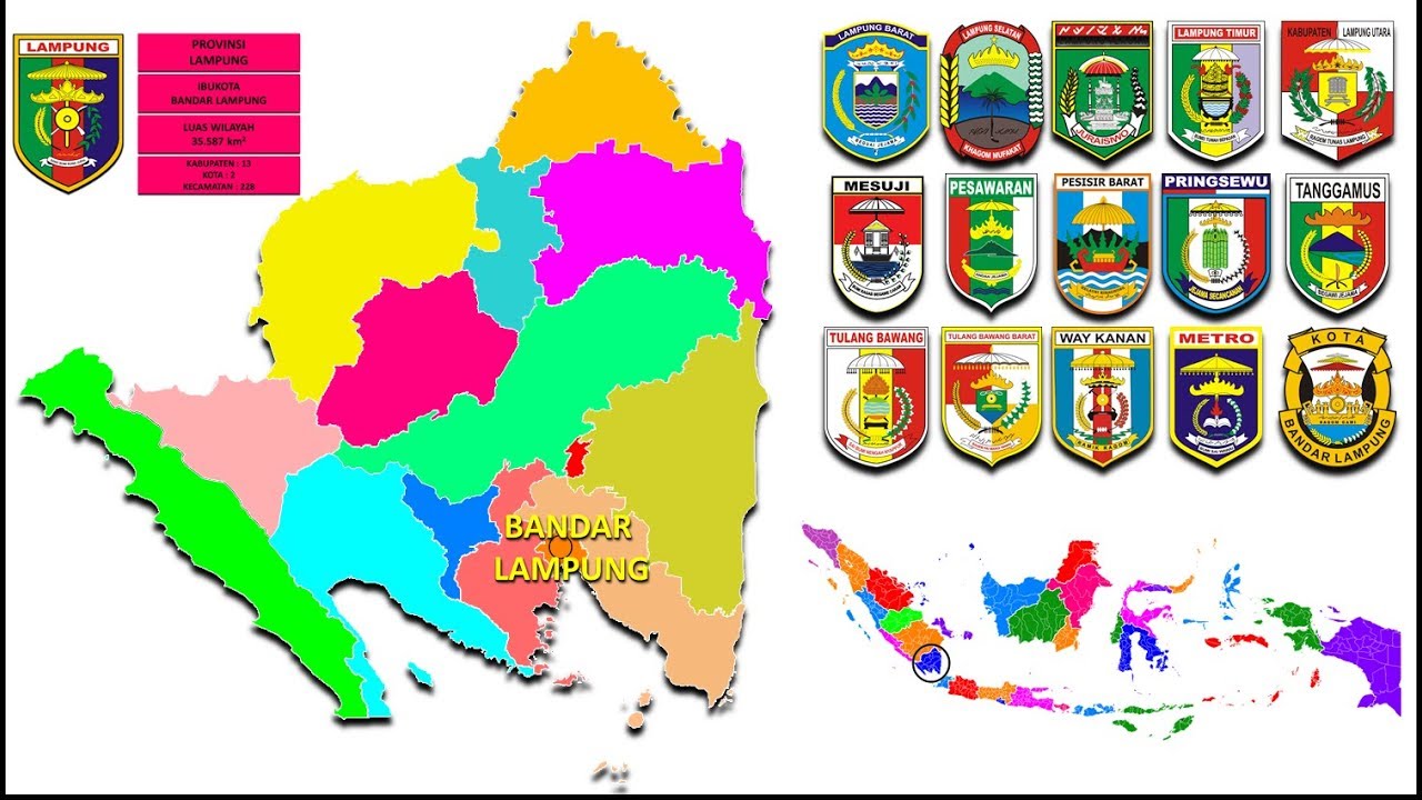 #10 Peta Indonesia, Provinsi Lampung (Kabupaten, Kota Dan Kecamatan ...