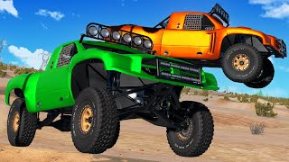 We Crashed Our UPGRADED Trucks on MASSIVE JUMPS in BeamNG Drive Mods!