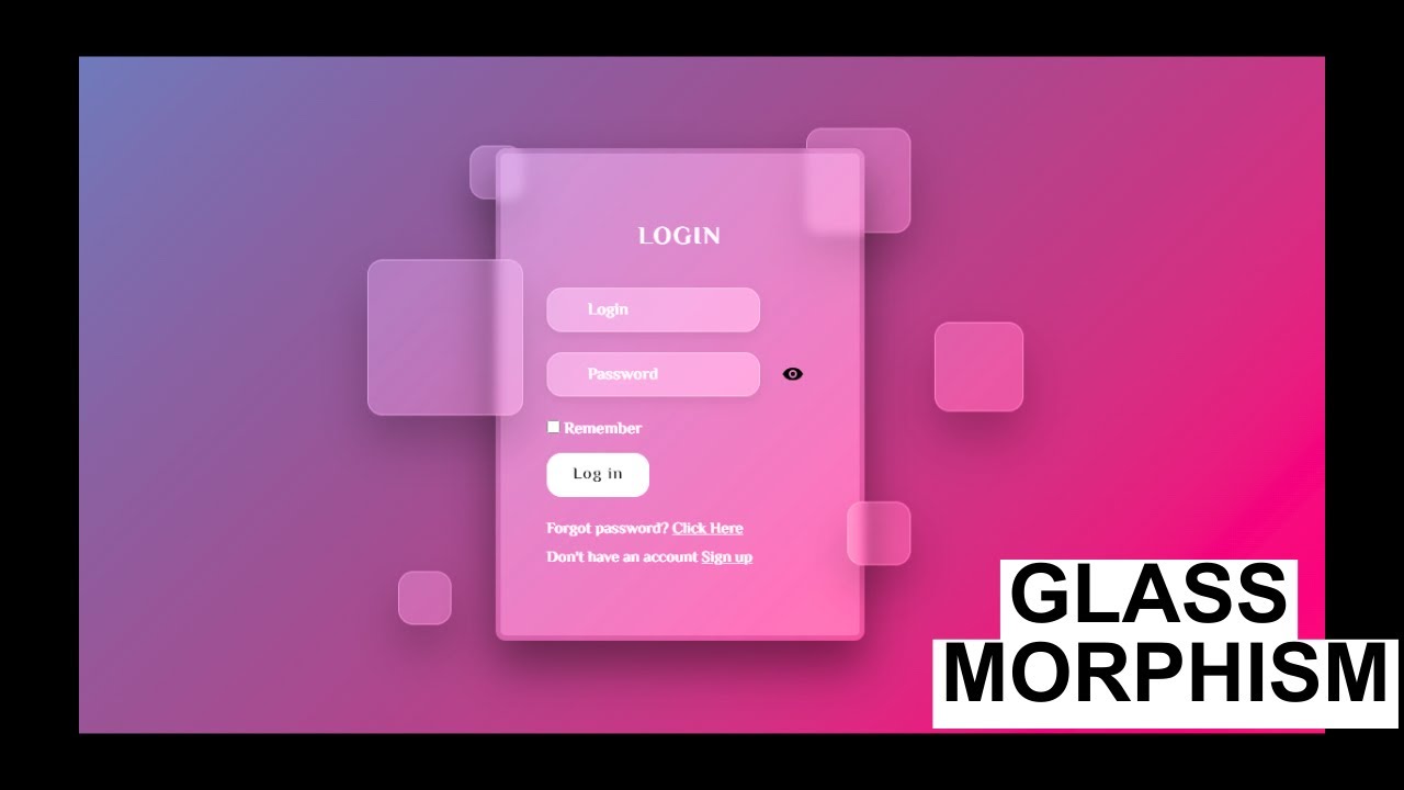 Glassmorphism Login Form With Animated Background Using Html Css