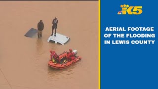 Aerial footage of Lewis County flooding