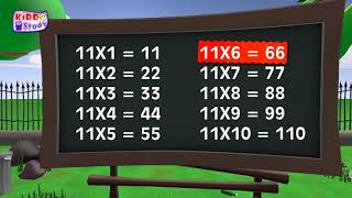 Table of 11 | Musical Table of Eleven | 11X1 = 11  | Learn Multiplication Table of 11 | Kiddo Study