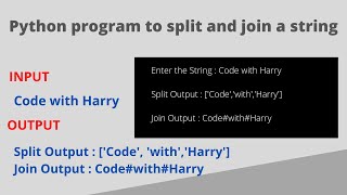 Python program to split and join the string | Python Program # 9