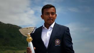 Prithvi Shaw at Mount Maunganui the morning after the U19CWC Final