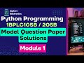 Solution to Model QP | PYTHON PROGRAMMING | Module 2 | 1BPLC105B/205B