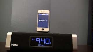 iHome iD50 Bluetooth Dual Alarm Stereo Clock Radio Speakerphone for iPad, iPhone or iPod