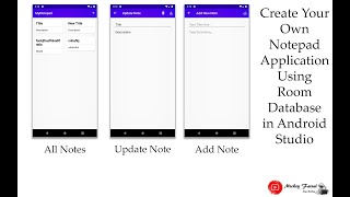 Notepad Android Application using RoomDatabase in android studio part 6 Delete Note