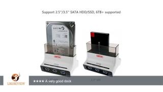 UNITEK USB 3.0 to SATA External Hard Drive Docking Station with 3 Port Hub for 2.5 3.5 Inch SATA I/