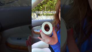 This DIY tissue dispenser is so helpful to have in the car! #starbucks #upcycle