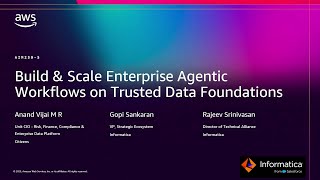 AWS re:Invent 2025 - Build & Scale Enterprise Agentic Workflows on Trusted Data Foundations (AIM239)