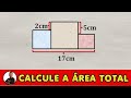 CALCULE A ÁREA TOTAL DOS 3 QUADRADOS