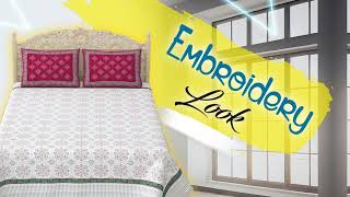 Discover Exquisite Embroidery Look Printed Premium Jaipuri Cotton Bedsheets at Wholesale